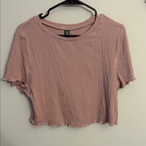 SHEIN Ribbed Mauve Crop Top